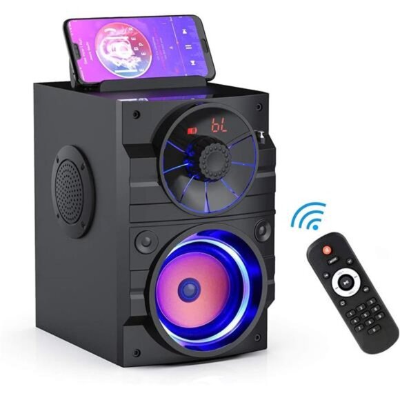 Portable Bluetooth Speakers with Light, Wireless Big Speakers with Subwoofer - Picture 1 of 6